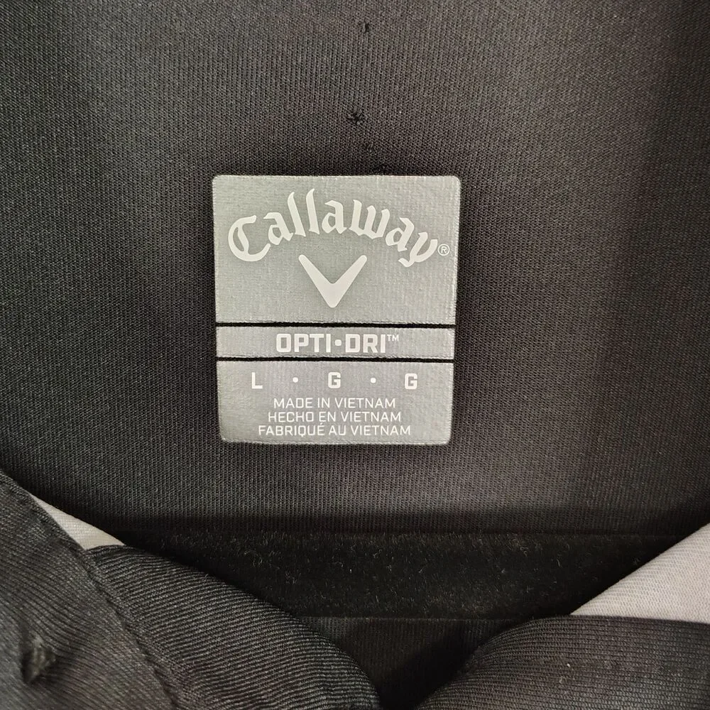 CALLAWAY Opti-Dri Golf Polo Large Men's Black & Grey Short Sleeve Shirt - Picture 4 of 5